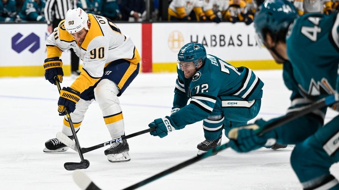 Tyson Jost facilitates Predators' key win over Sharks