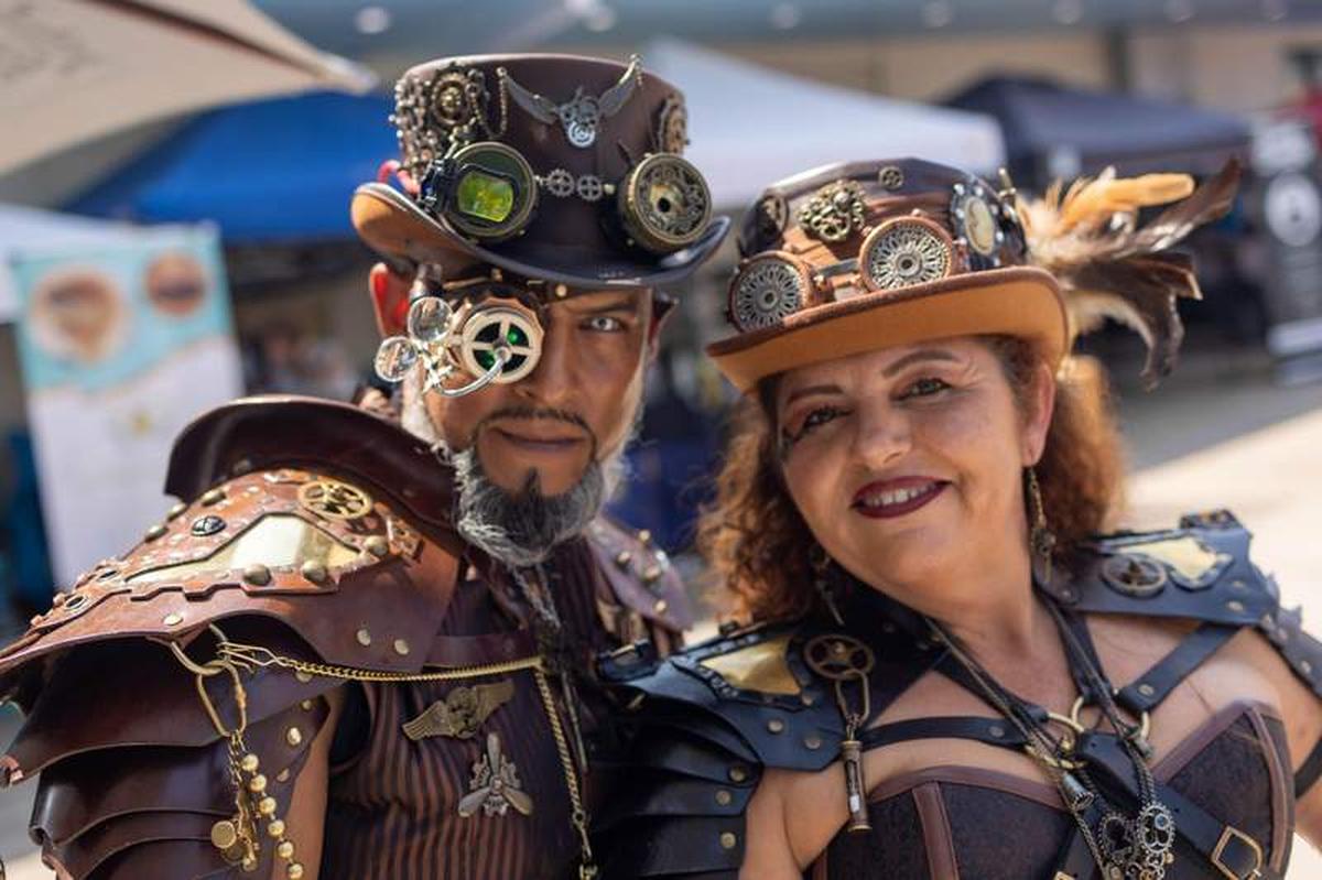  Attendees in costume at the Galveston Steampunk Festival. Photo credit: Visit Galveston 