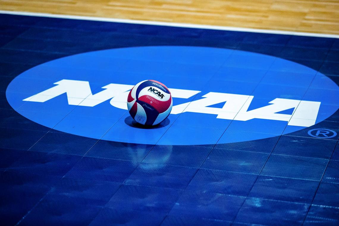  SALEM, VA - APRIL 24: The playing court before the game between Carthage College and Benedictine University in the Division III Men"u2019s Volleyball Championship held at the Salem Civic Center on April 24, 2021 in Salem, Virginia. (Photo by Keith Lucas/NCAA Photos/NCAA Photos via Getty Images) 