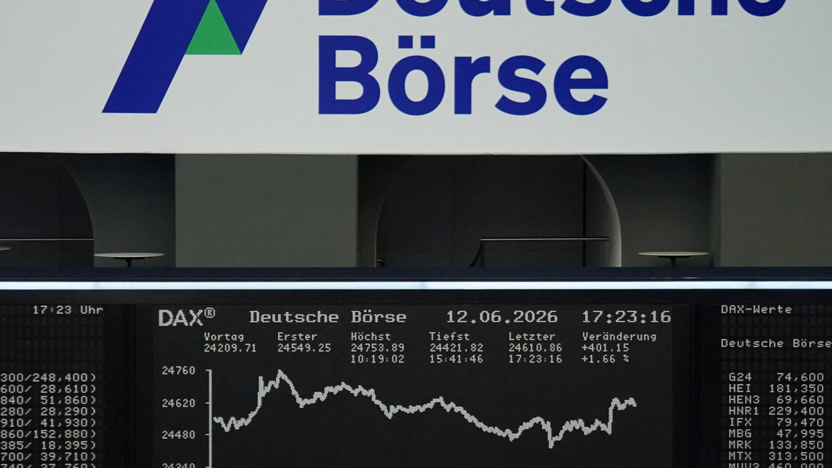 The German share price index DAX graph is pictured at the stock exchange in Frankfurt, Germany, June 12, 2026.  REUTERS/staff