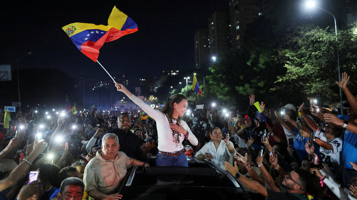 Analysis-Now home, Venezuela opposition leader Machado walks tightrope with supporters, Trump 