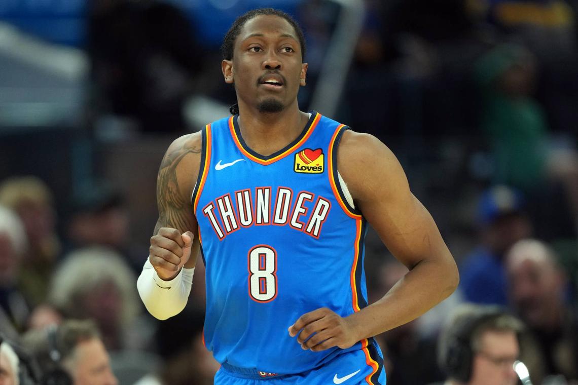  Oklahoma City Thunder guard Jalen Williams (8) © Darren Yamashita-Imagn Images