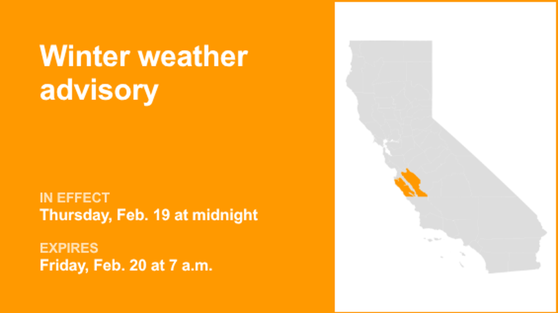 UPDATE: Winter weather advisory issued by the NWS until Friday morning 