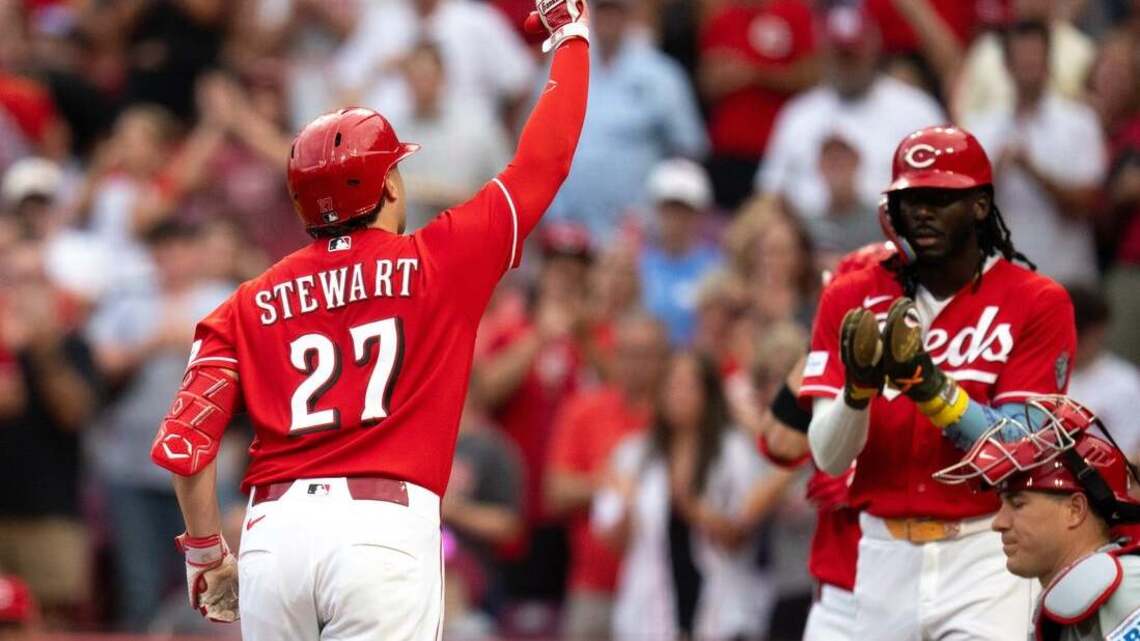 Sal Stewart hits 2 of Reds' 5 homers during blowout of Phillies 