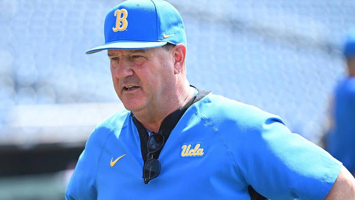  Jun 14, 2025; Omaha, Neb, USA; UCLA Bruins head coach John Savage on the field before the game against the Murray State Races at Charles Schwab Field. Mandatory Credit: Steven Branscombe-Imagn Images | Steven Branscombe-Imagn Images 