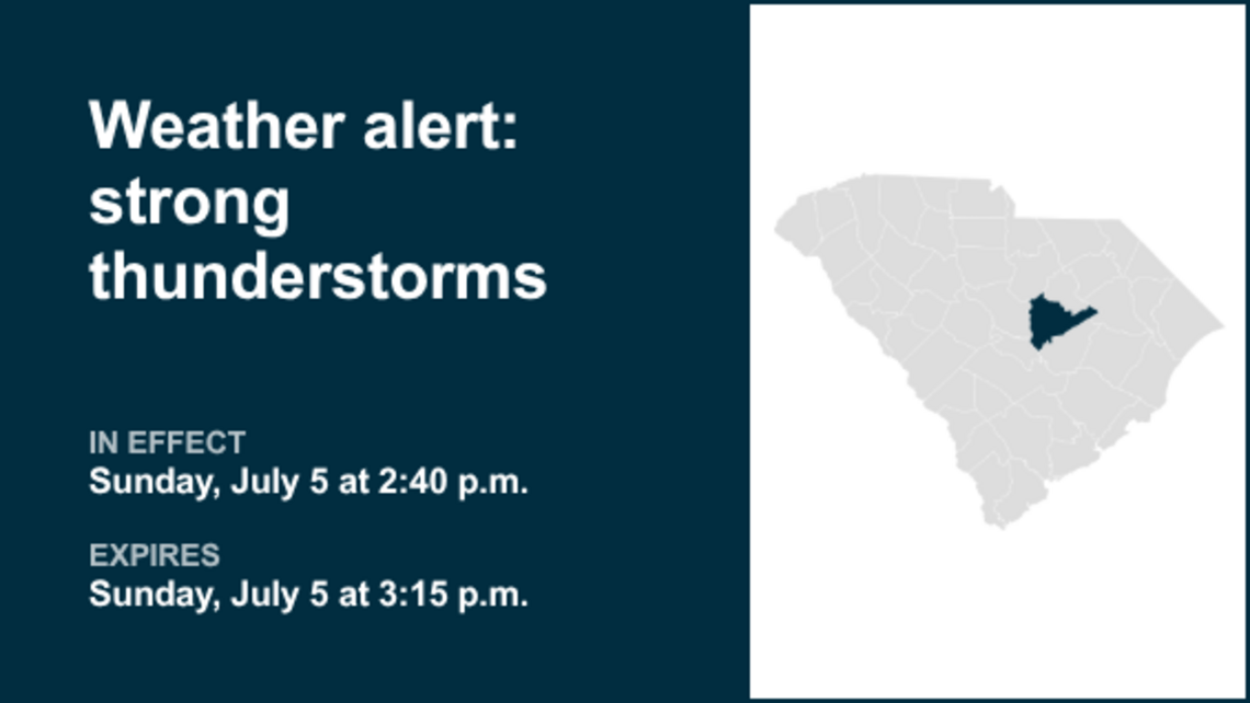 UPDATE: Thunderstorms with pea-sized hail in Midlands Monday - gusts up to 55 mph 