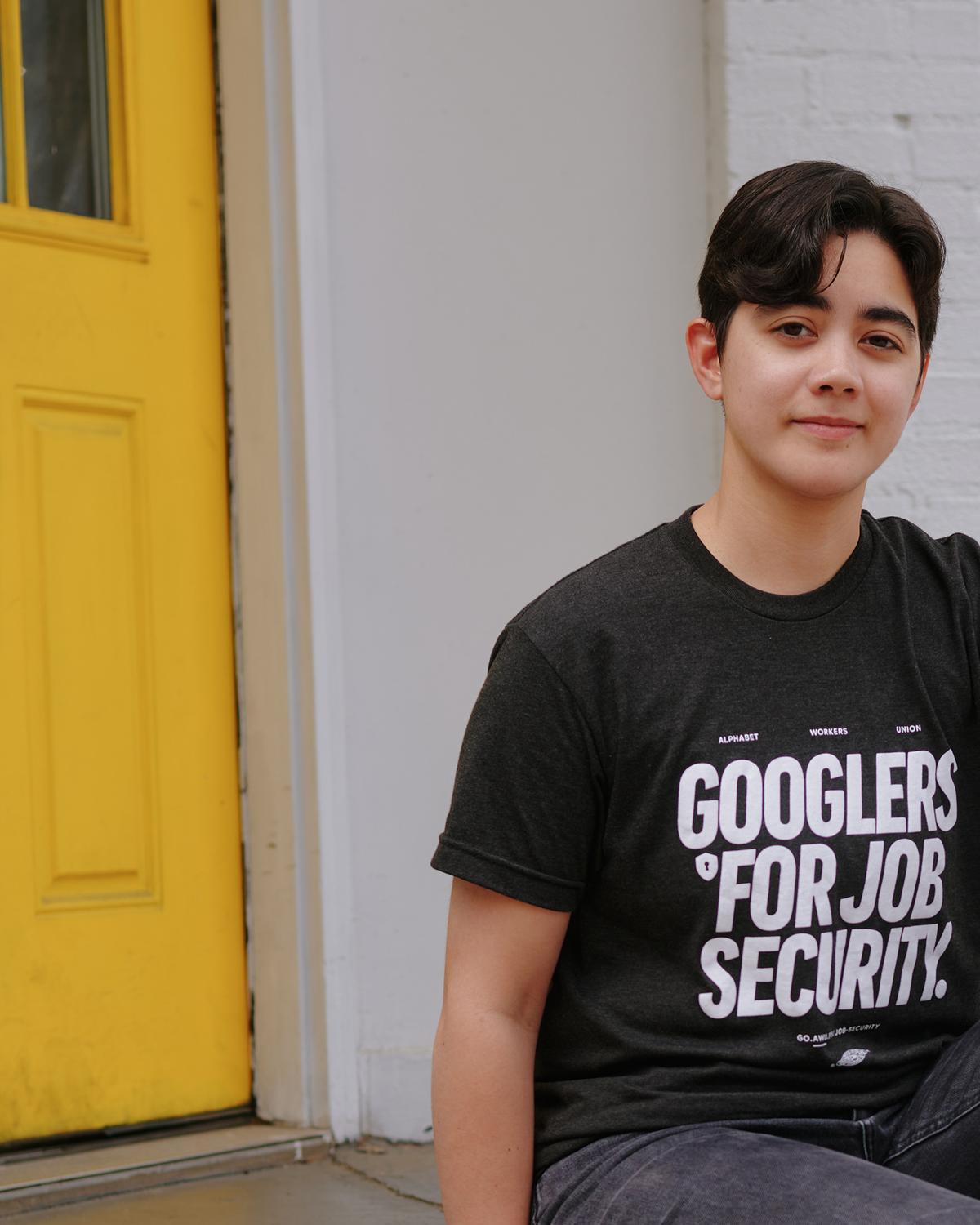 Hannah Pho, a software engineer at Google, who said that in 2023 employees learned of their layoffs when they swiped their badges and failed to gain entry to the office, in New York, May 10, 2026. The website Blind -- where professionals share advice, and gallows humor, anonymously -- is chronicling the curdling of tech optimism. (Gili Benita/The New York Times)