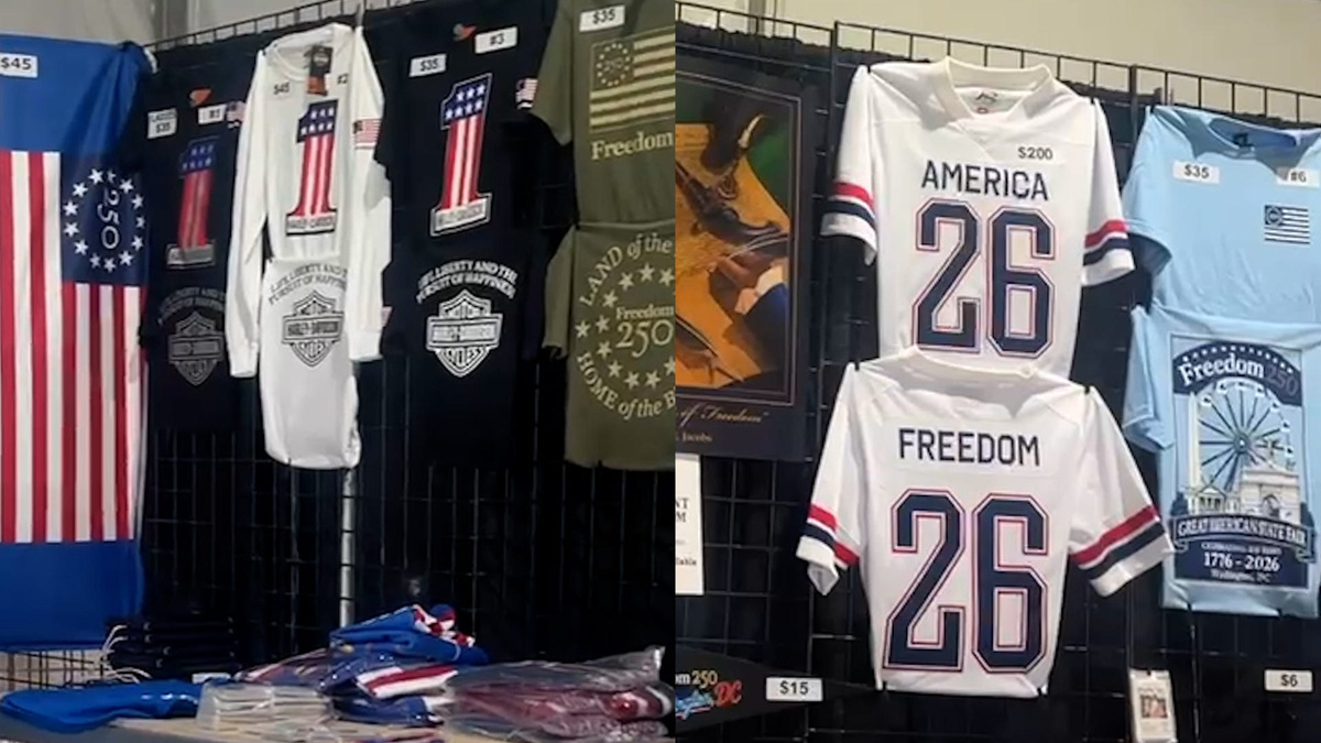 Merchandise at the Great American State Fair doesn't feature President Donald Trump's face.