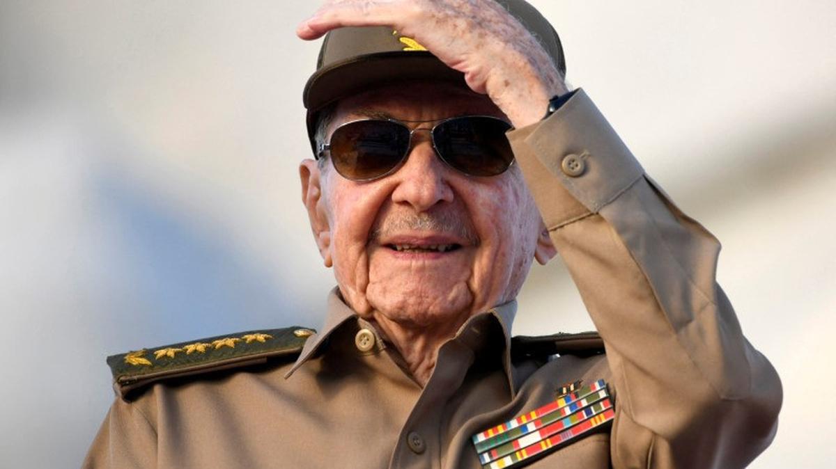 Cuba's former President Raul Castro watches a May Day rally in Havana, Cuba May 1, 2025. REUTERS/Norlys Perez