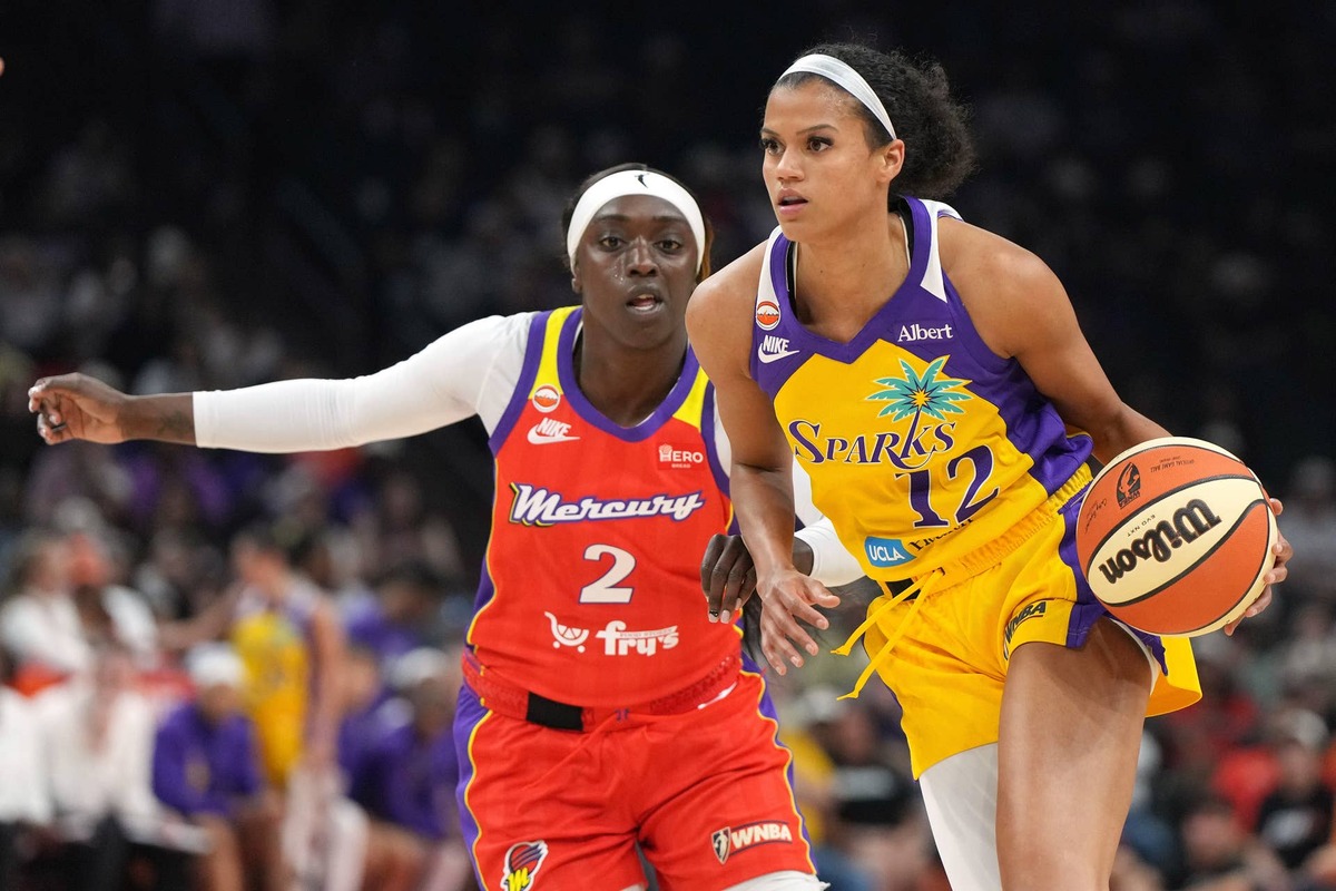 Los Angeles Sparks guard Rae Burrell (12) Rick Scuteri-Imagn Images