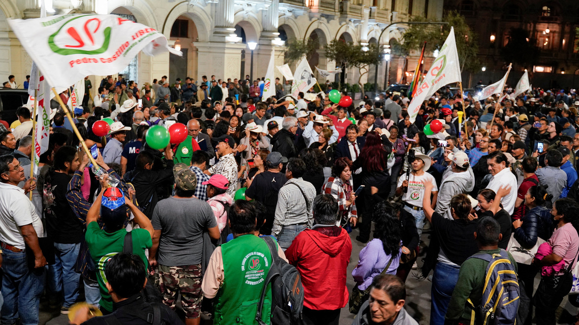 Leftist Sanchez takes lead in polarized Peru election 