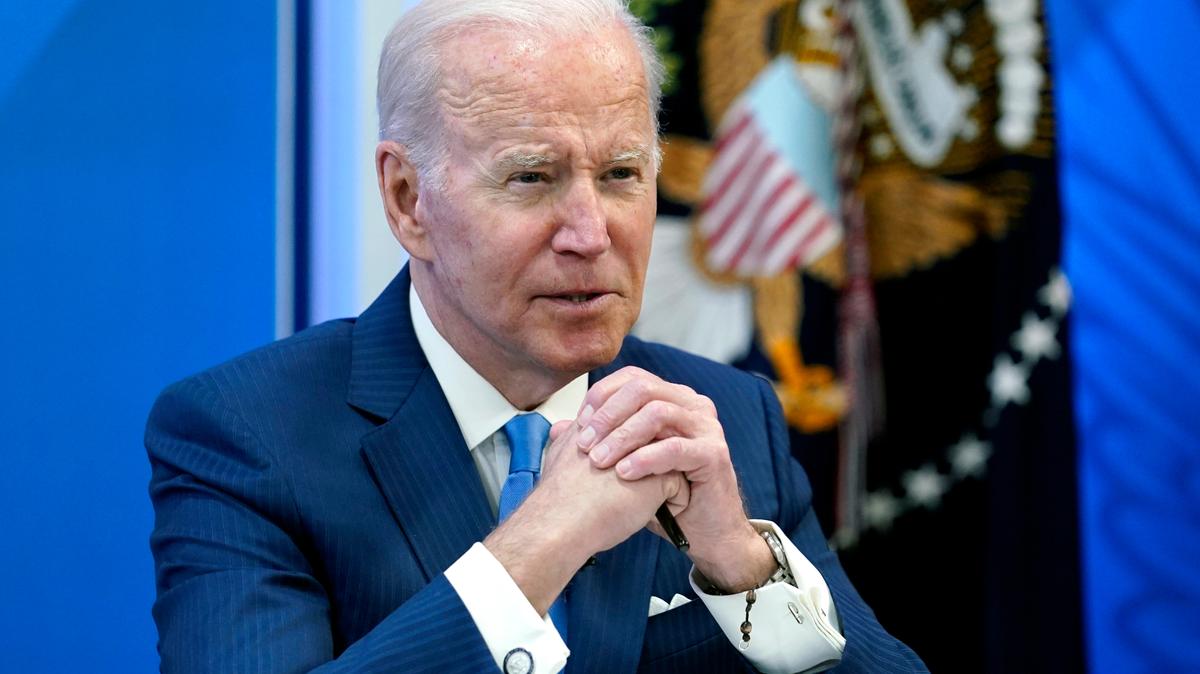 President Joe Biden on April 28 at the South Court Auditorium in the White House complex in Washington.