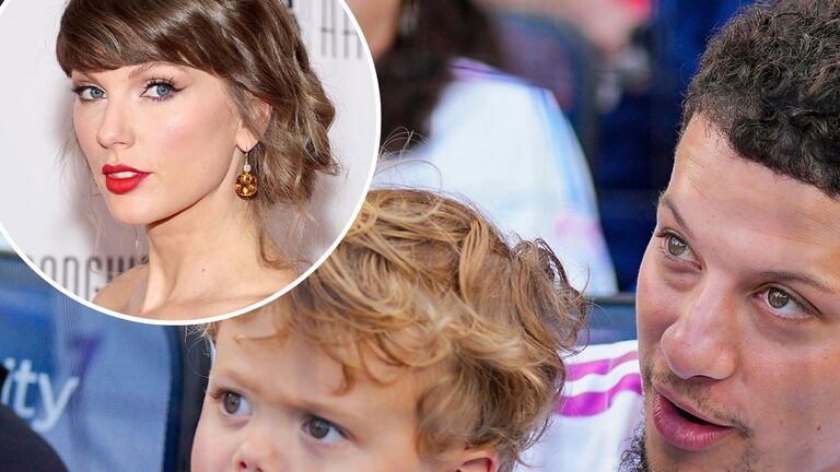 Patrick and Brittany Mahomes' Son Reacts to Seeing Taylor Swift Stadium Photo 