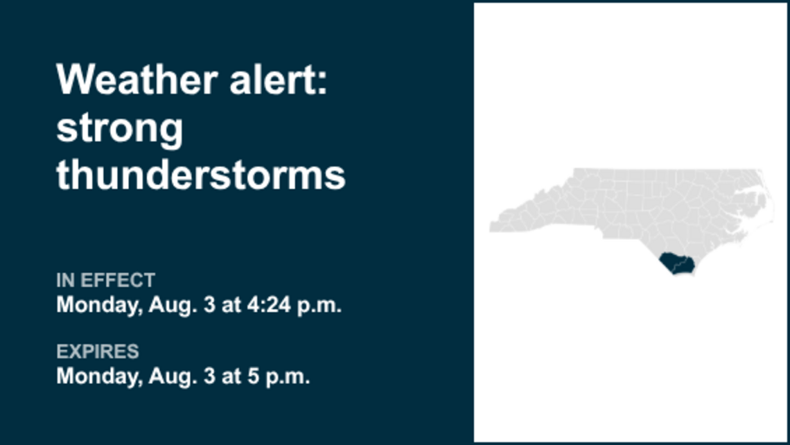 Brace for strong thunderstorms in Inland Brunswick and Columbus County early Monday evening 