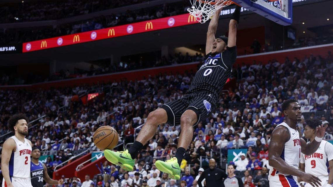 Top-seeded Pistons shocked in Game 1 as Magic never trail