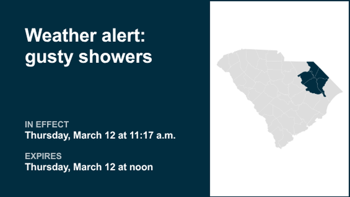 UPDATE: Look for gusty showers in Myrtle Beach area and Dillon County Thursday afternoon 