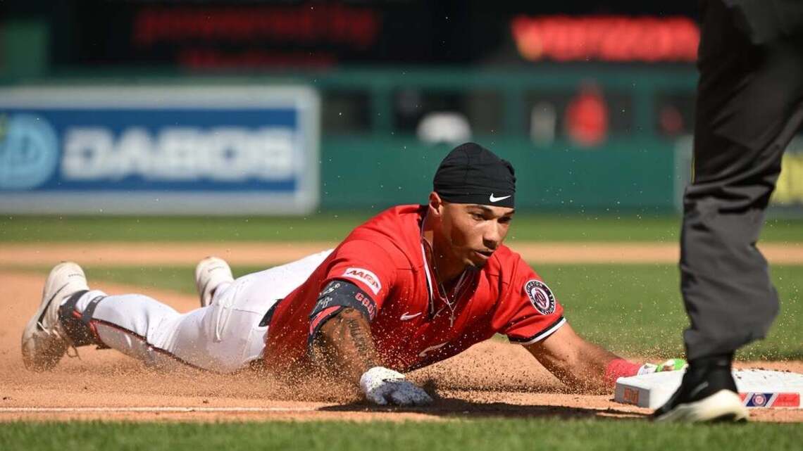 Nationals rally late to sweep Angels