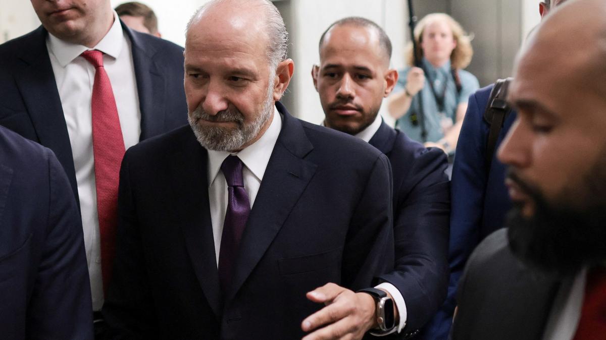 U.S. Commerce Secretary Howard Lutnick departs following an interview with the House Oversight and Government Reform Committee as part of the panel's ongoing probe of late sex offender and financier Jeffrey Epstein, on Capitol Hill in Washington, D.C., U.S., May 6, 2026. REUTERS/Jonathan Ernst
