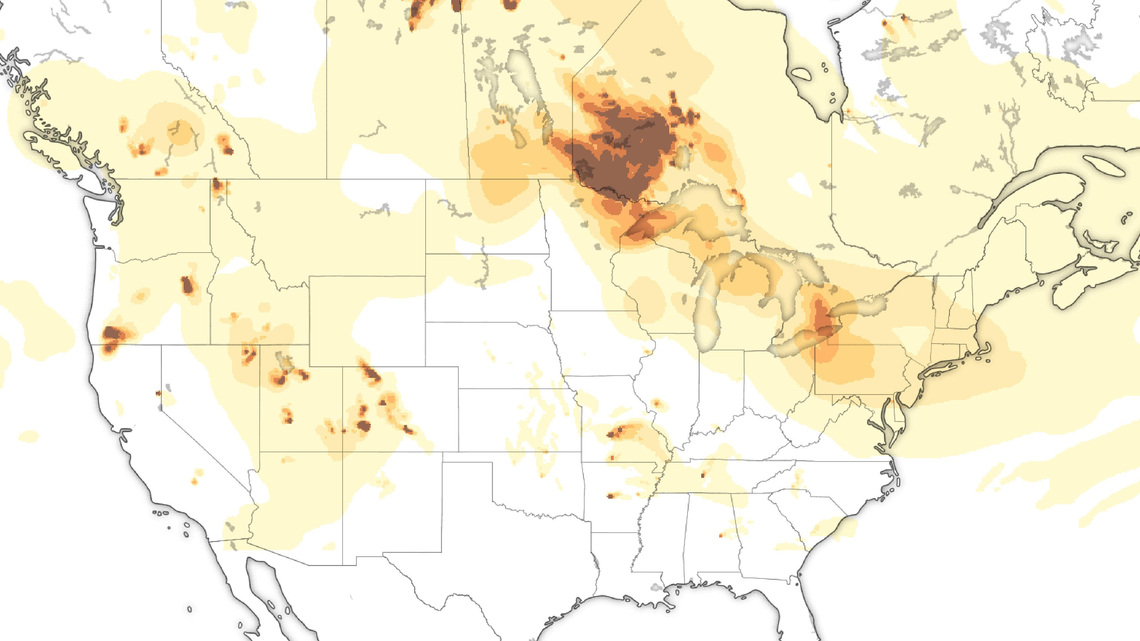 Air quality map shows US areas most impacted by Canadian wildfire smoke 