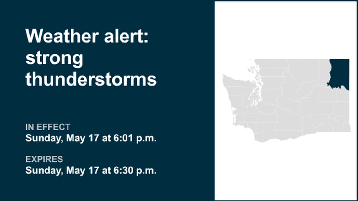 UPDATE: Thunderstorms with marble-sized hail in Spokane area and Northeast Mountains Sunday 