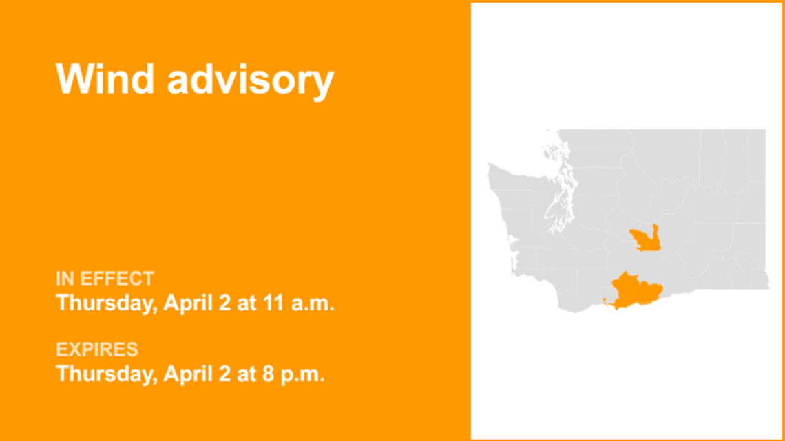 Central Washington under a wind advisory until Thursday evening 