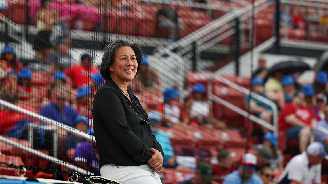 Commentary | Former Dodgers exec Ng broke baseball’s glass ceiling, and now she’s taking softball to the next level