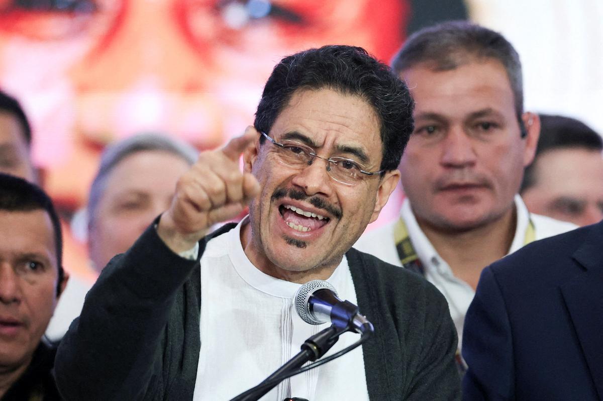 Colombian presidential candidate Ivan Cepeda of the Historic Pact party speaks after the results of the first round of the presidential election, in Bogota, Colombia, May 31, 2026. REUTERS/Luisa Gonzalez
