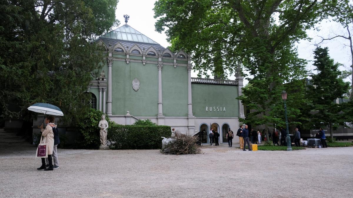 Exterior of the Russian Pavilion during the preview of the Venice Art Biennale in Venice, Italy, May 5, 2026. REUTERS/Manuel Silvestri
