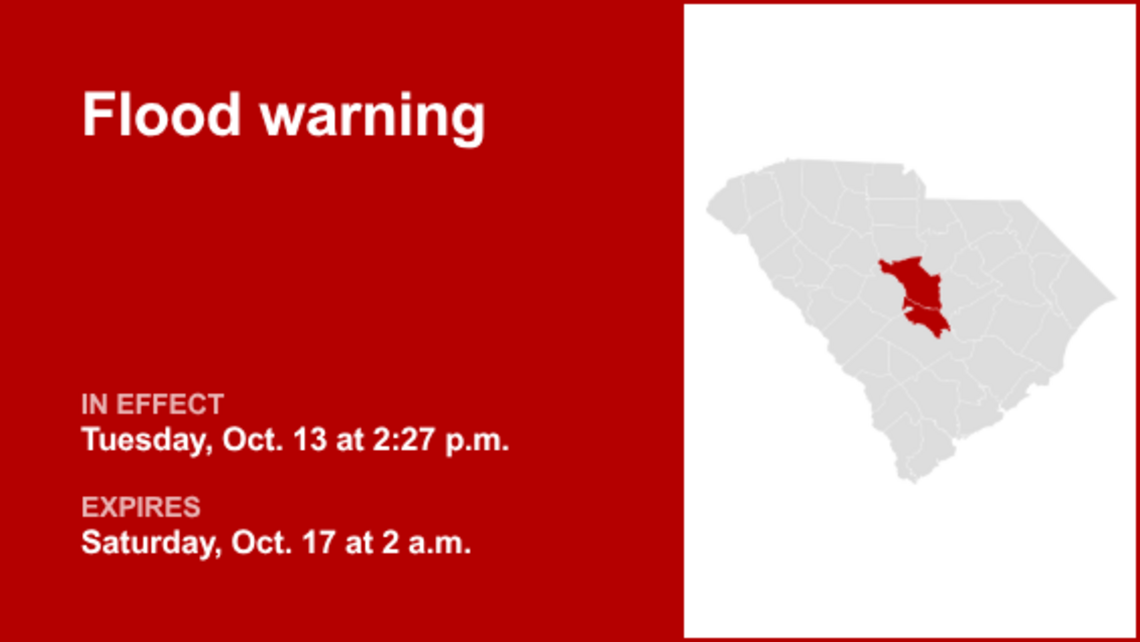 Flood warning for Calhoun and Richland counties from Tuesday to Saturday 
