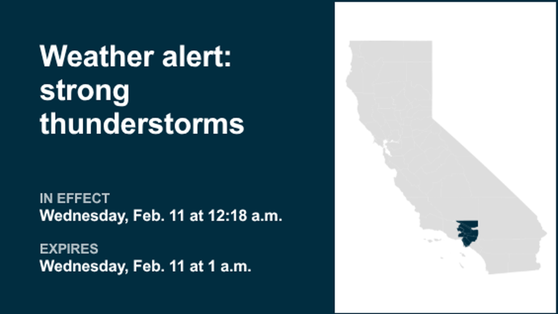 UPDATE: Prepare for strong thunderstorms in Los Angeles County until 1 a.m. Wednesday 