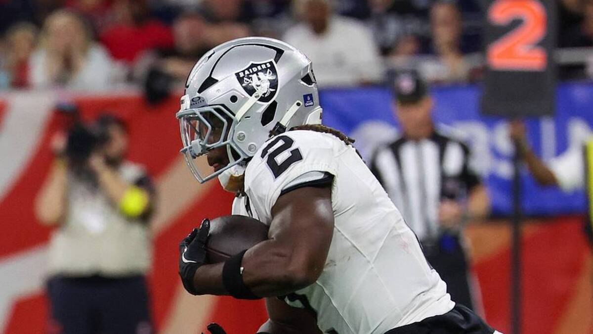  Dec 21, 2025; Houston, Texas, USA; Las Vegas Raiders running back Ashton Jeanty (2) rushes against the Houston Texans in the second half at NRG Stadium. Mandatory Credit: Thomas Shea-Imagn Images | Thomas Shea-Imagn Images 