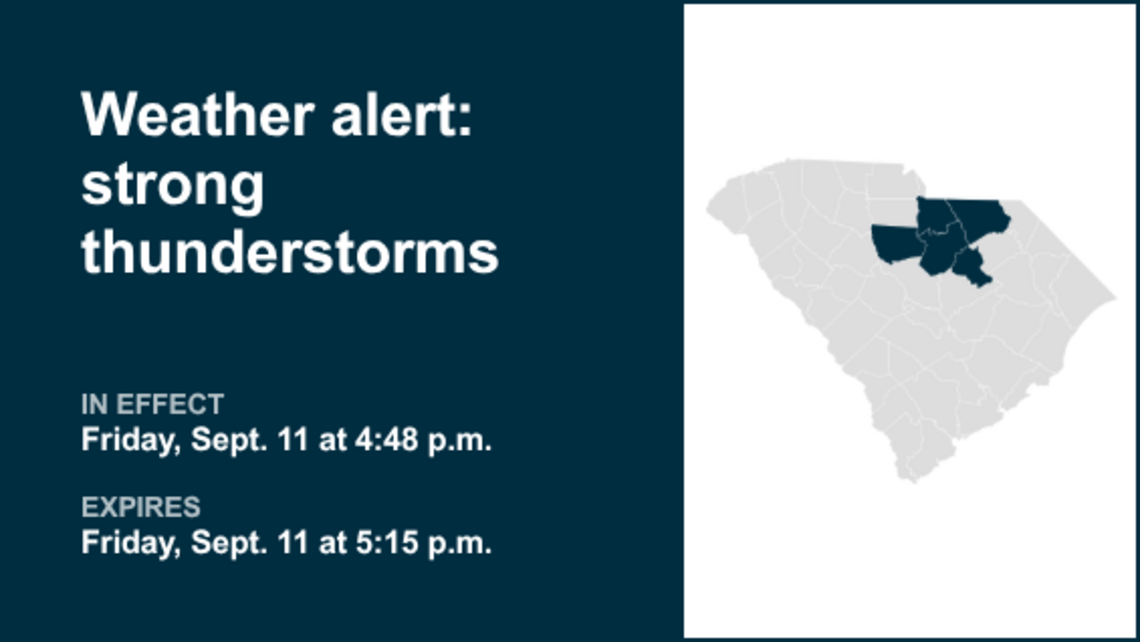 Thunderstorms with pea-sized hail in Midlands Friday, says the NWS 