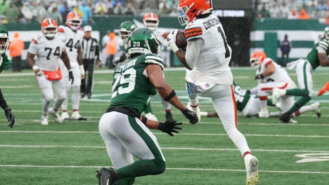 Browns lose rookie WR KC Concepcion (head) on fierce hit 
