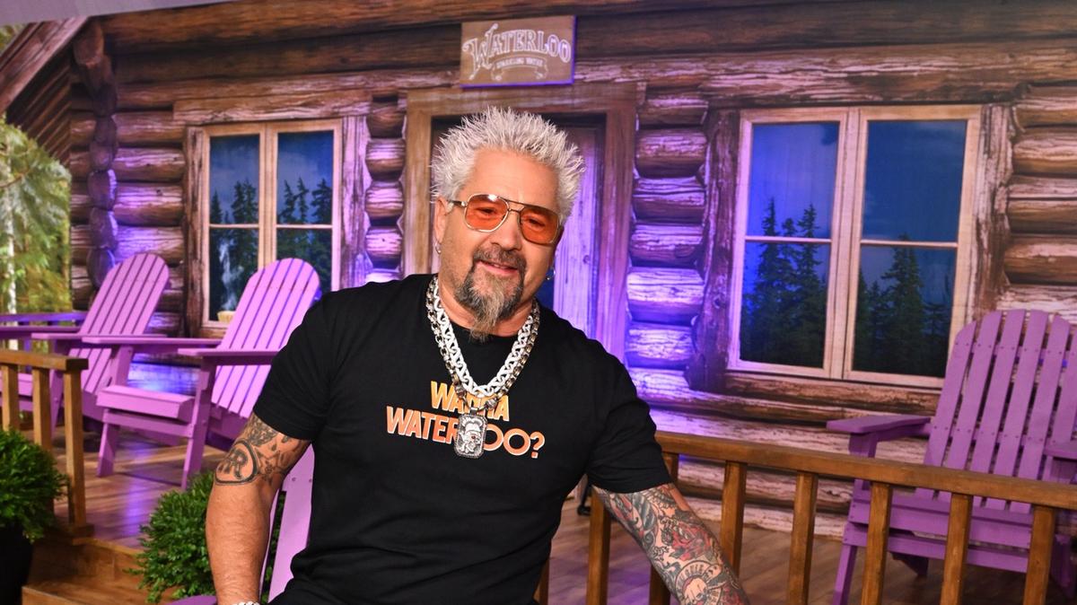 NEW YORK, NEW YORK - APRIL 10: Guy Fieri celebrates launch of Waterloo Sparkling Water x Guy Fieri’s Flavortown limited-time flavors on April 10, 2025 in New York City. (Photo by Bryan Bedder/Getty Images for Waterloo Sparkling Water)