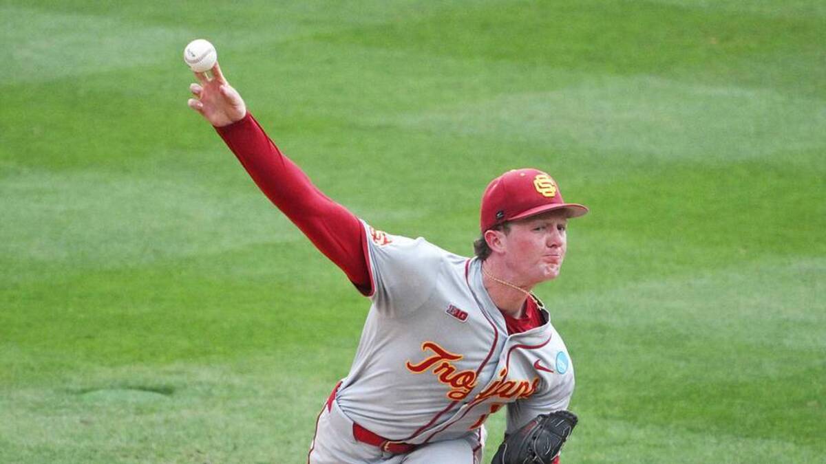  June 7, 2026; Chapel Hill, NC, USA; USC Trojans pitcher Andrew Johnson (13) pitches the ball to the North Carolina Tar Heels during the second inning at Boshamer Stadium. Mandatory Credit: Zachary Taft-Imagn Images | Zachary Taft-Imagn Images 