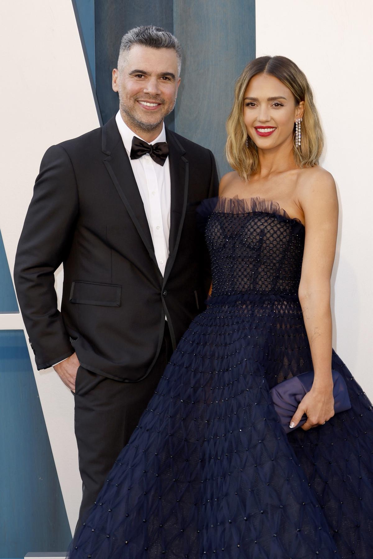 2022 Jessica changed up her hair with a golden shoulder-length bob while attending the Vanity Fair Oscar party with Cash. Frazer Harrison/Getty Images