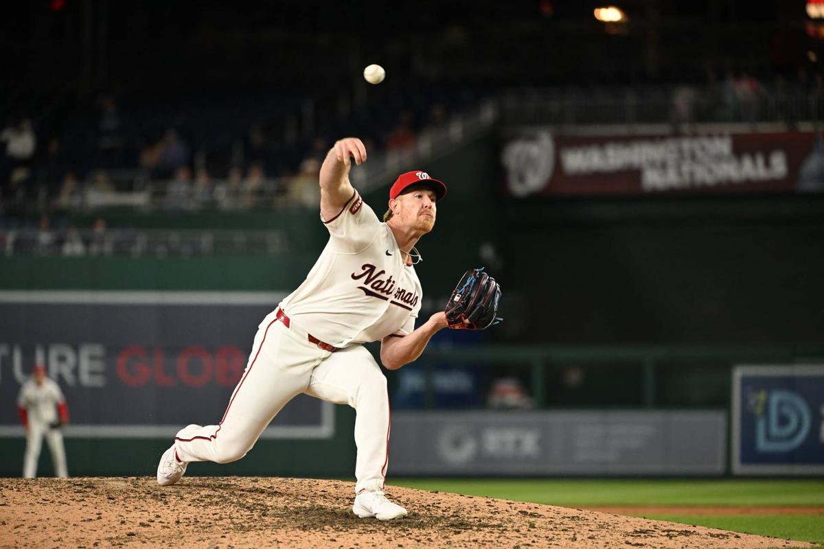  Washington Nationals relief pitcher Clayton Beeter (39) © Rafael Suanes-Imagn Images