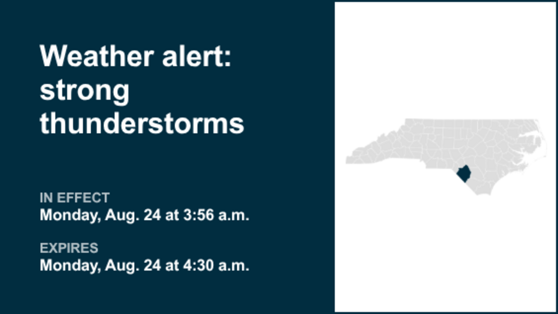 UPDATE: Thunderstorms with pea-sized hail in Robeson County Monday, says the NWS 