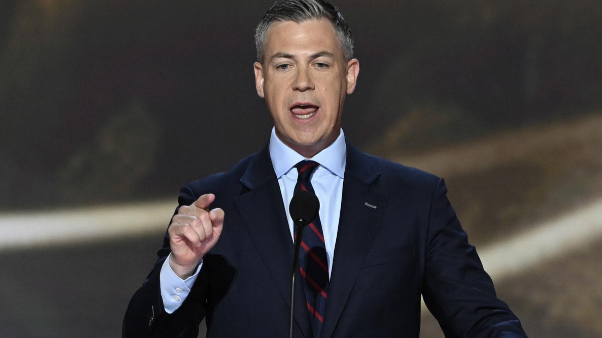 US Representative (R-IN) Jim Banks speaks during the second day of the 2024 Republican National Convention at the Fiserv Forum in Milwaukee, Wisconsin, July 16, 2024. (Andrew Caballero-Reynolds/AFP via Getty Images/TNS/TNS)
