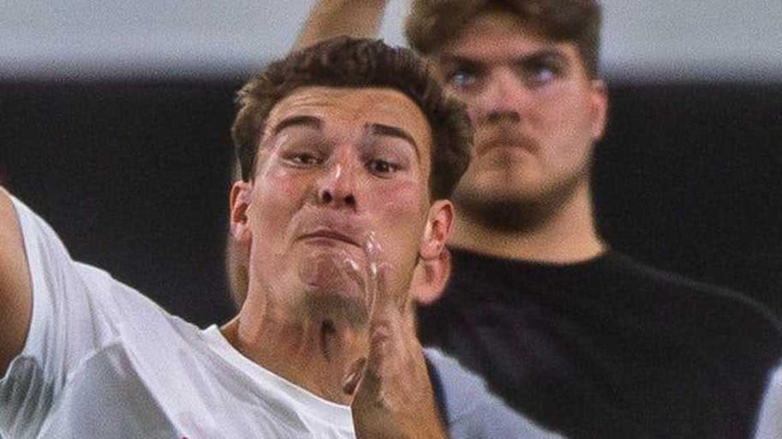  Fernando Mendoza participates in Indiana University's Pro Day at Mellencamp Pavilion on Wednesday, April 1, 2026. | Rich Janzaruk/Herald-Times / USA TODAY NETWORK via Imagn Images 