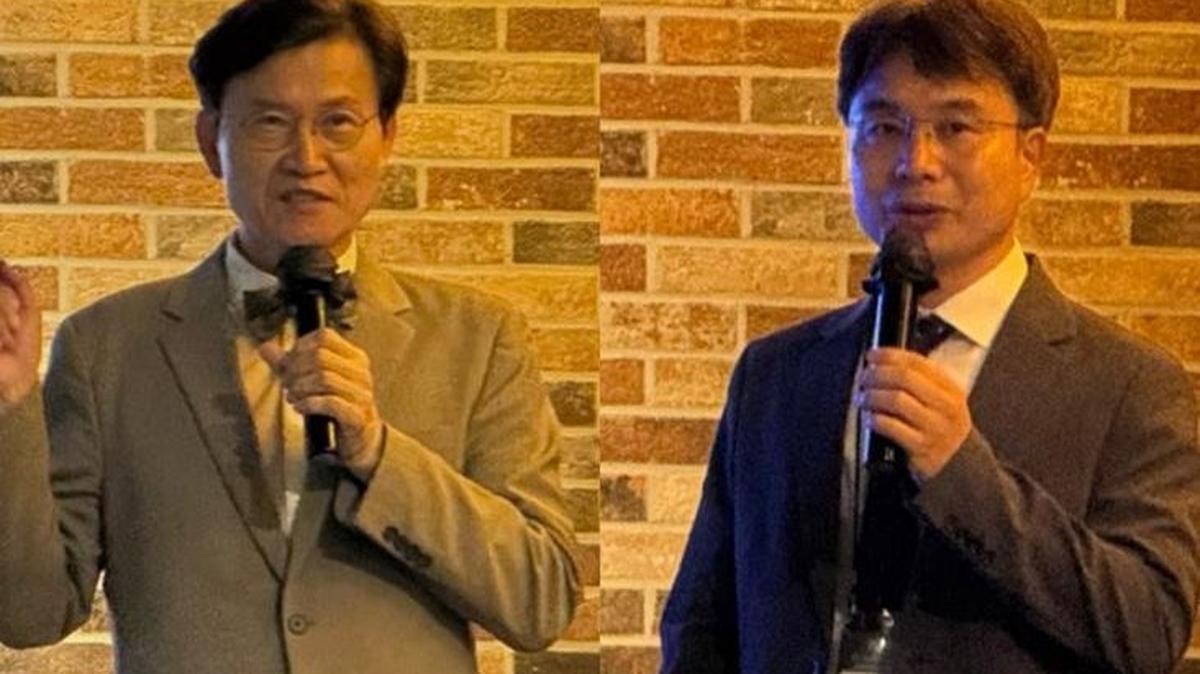 Kim Myung-joo, head of the AI Safety Institute, and Lee Jae-hyung, head of the Korea Internet & Security Agency’s AI security response team, speak Tuesday at the 2026 AI Safety Compass Conference at Dreamplus Main Hall in Seoul. Photo by Asia Today
