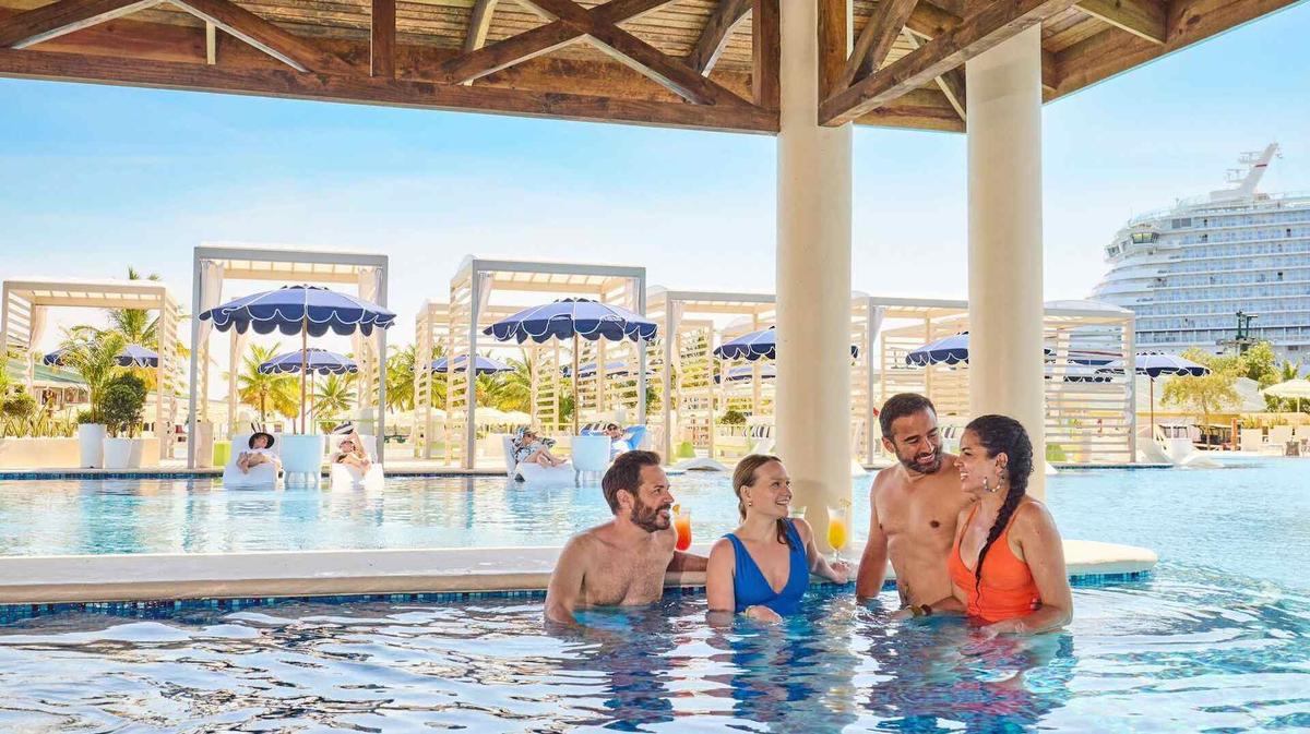  Adults can enjoy a new swim-up bar at Isla Tropicale's Mangrove Bay pool area. 