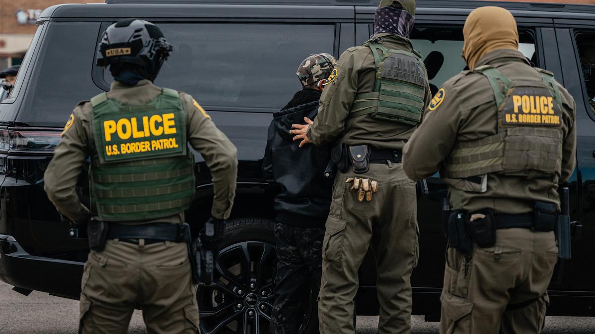 Federal immigration agents arrest a man in a grocery store parking lot in Niles, Illinois, on Oct. 31, 2025. U.S. Customs and Border Protection named Rosario “Pete” Vasquez as chief of the U.S. Border Patrol on Monday.