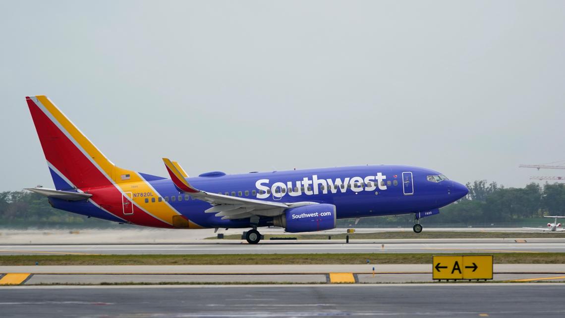 FILE - In this April 20, 2021 file photo, a Southwest Airlines Boeing 737 passenger plane takes off from Fort Lauderdale-Hollywood International Airport in Fort Lauderdale, Fla.