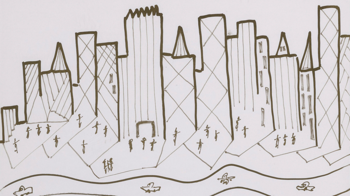 In an undated photo from Sotheby’s, a drawing by President Donald Trump of the Riverside South development project in Manhattan, which Trump led. The drawing, later auctioned by Sotheby’s, was originally donated by Trump for the Capuchin Food Pantries’ benefit in 2003. (Sotheby’s via The New York Times) -- NO SALES; FOR EDITORIAL USE ONLY WITH NYT STORY TRUMP DOODLES BY TYLER PAGER FOR JULY 18, 2025. ALL OTHER USE PROHIBITED. --