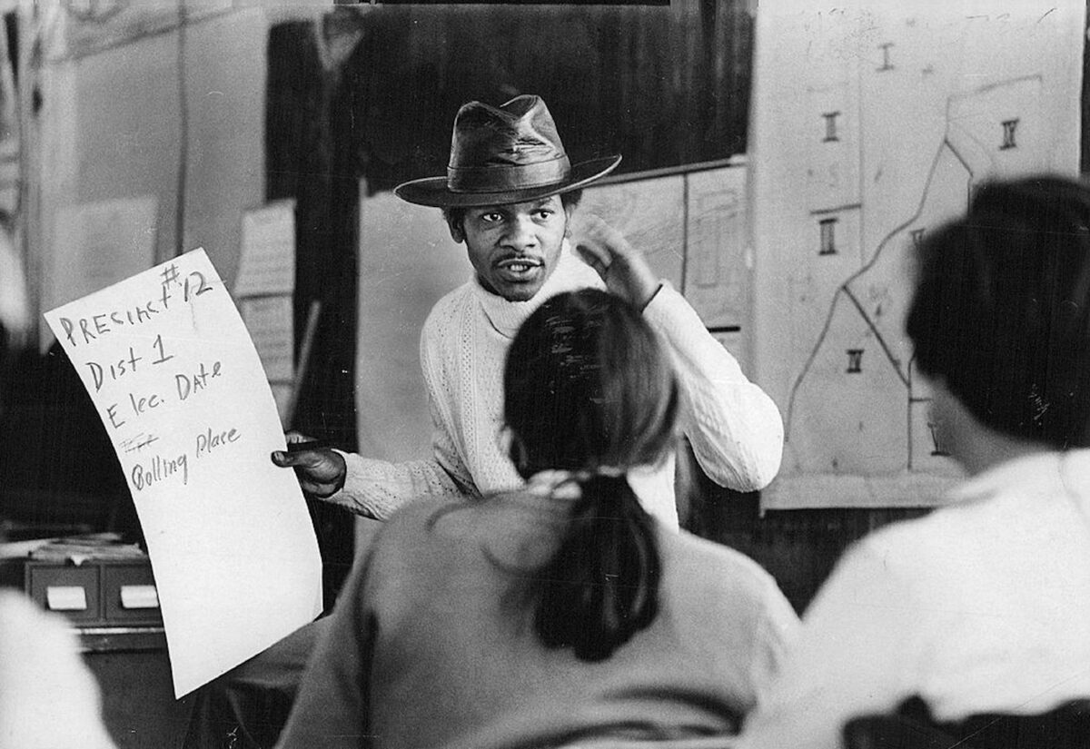  A Model Cities staffer discusses the program to a group of students gathered at Denver's Metropolitan Youth Education Center in 1970. Bill Wunsch/The Denver Post via Getty Images 