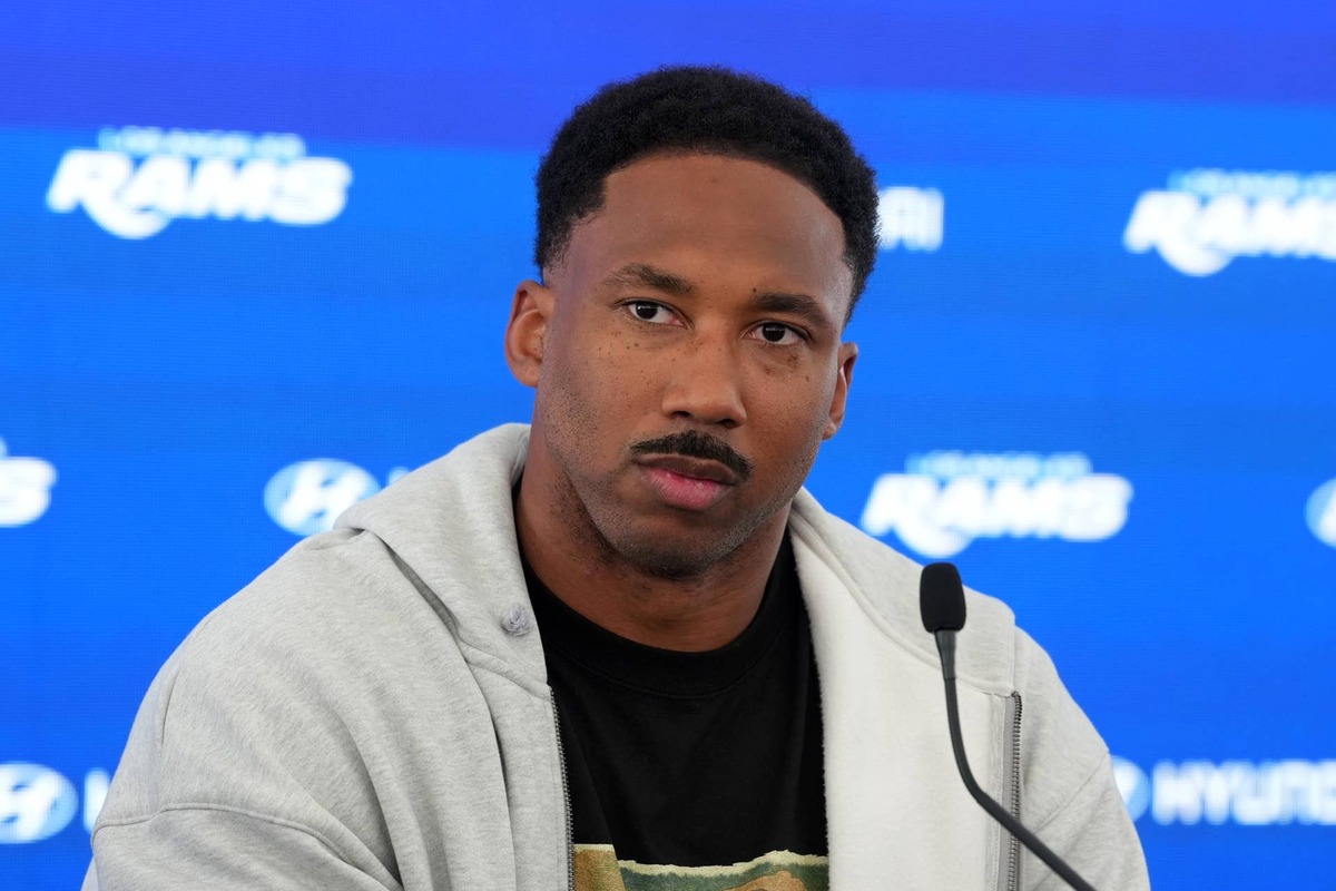  Los Angeles Rams defensive end Myles Garrett. Kirby Lee-Imagn Images