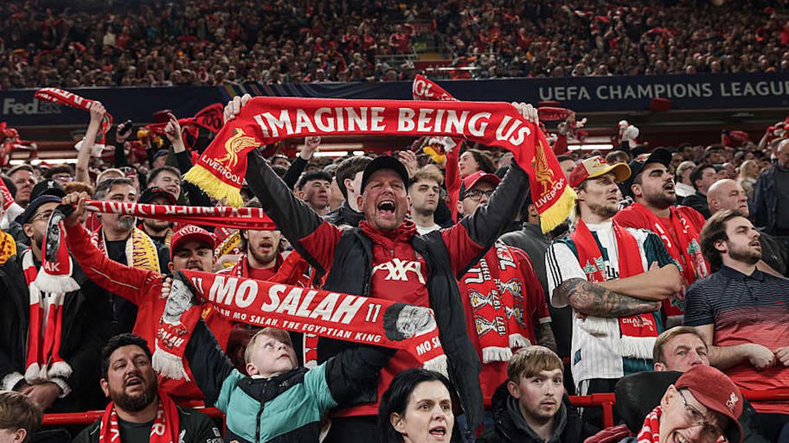  Anfield is one of the most intimidating away grounds in Europe. | Alex Pantling/UEFA/Getty Images 