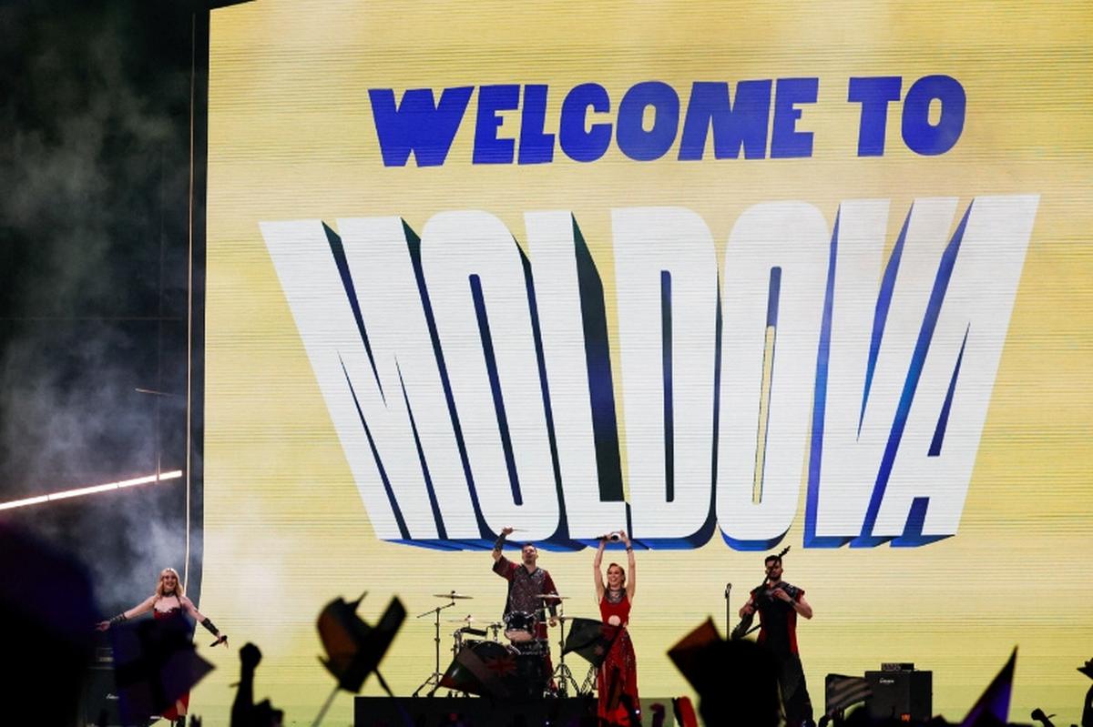 Satoshi, representing Moldova, performs "Viva, Moldova!" during the Grand Final of the 2026 Eurovision Song Contest in Vienna, Austria, May 16, 2026. REUTERS/Lisa Leutner