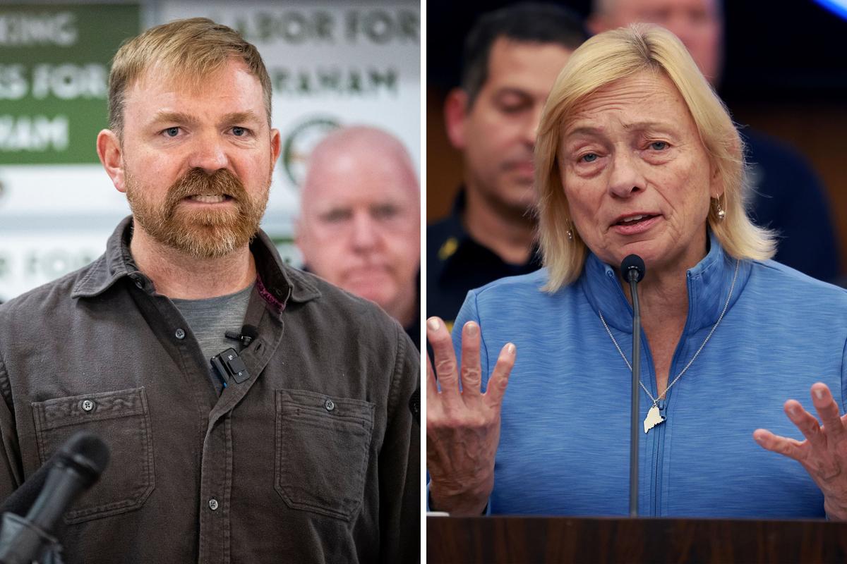  L: U.S. Senate candidate from Maine Graham Platner; R: Maine Governor Janet Mills. 